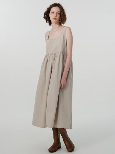 septim 2WAY SHIRRING DRESS_BEIGE