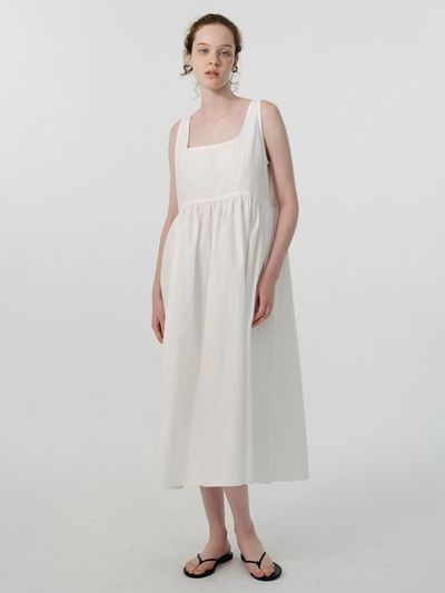 septim 2WAY SHIRRING DRESS_WHITE