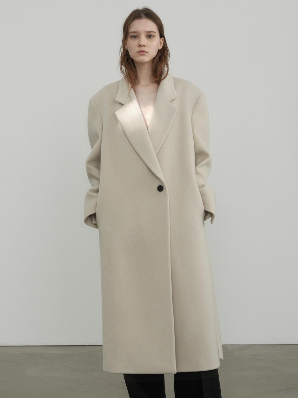 septim CASHMERE OVERSIZED COAT_WHITE SAND