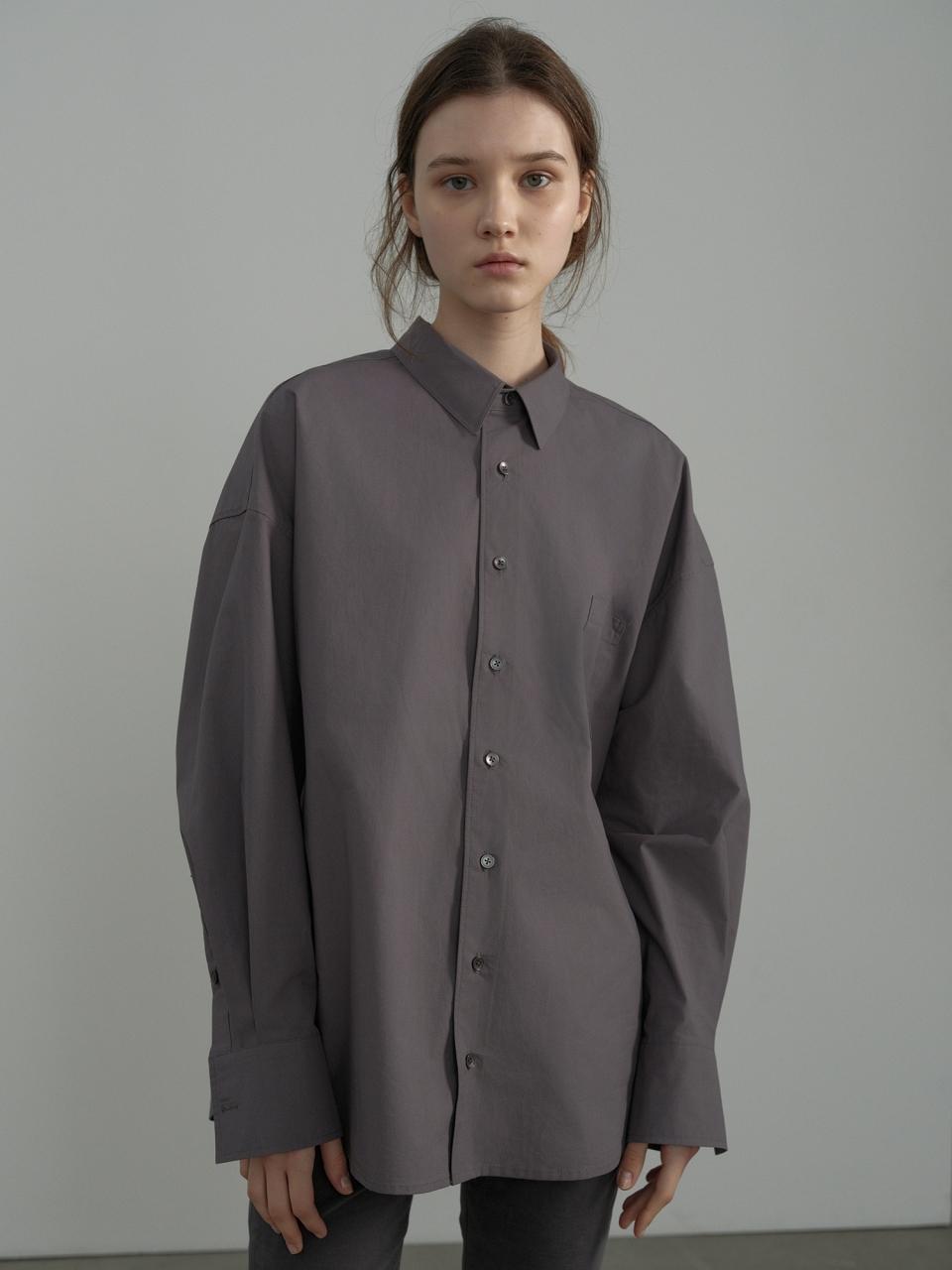 septim COTTON PLAIN SHIRT_CHARCOAL