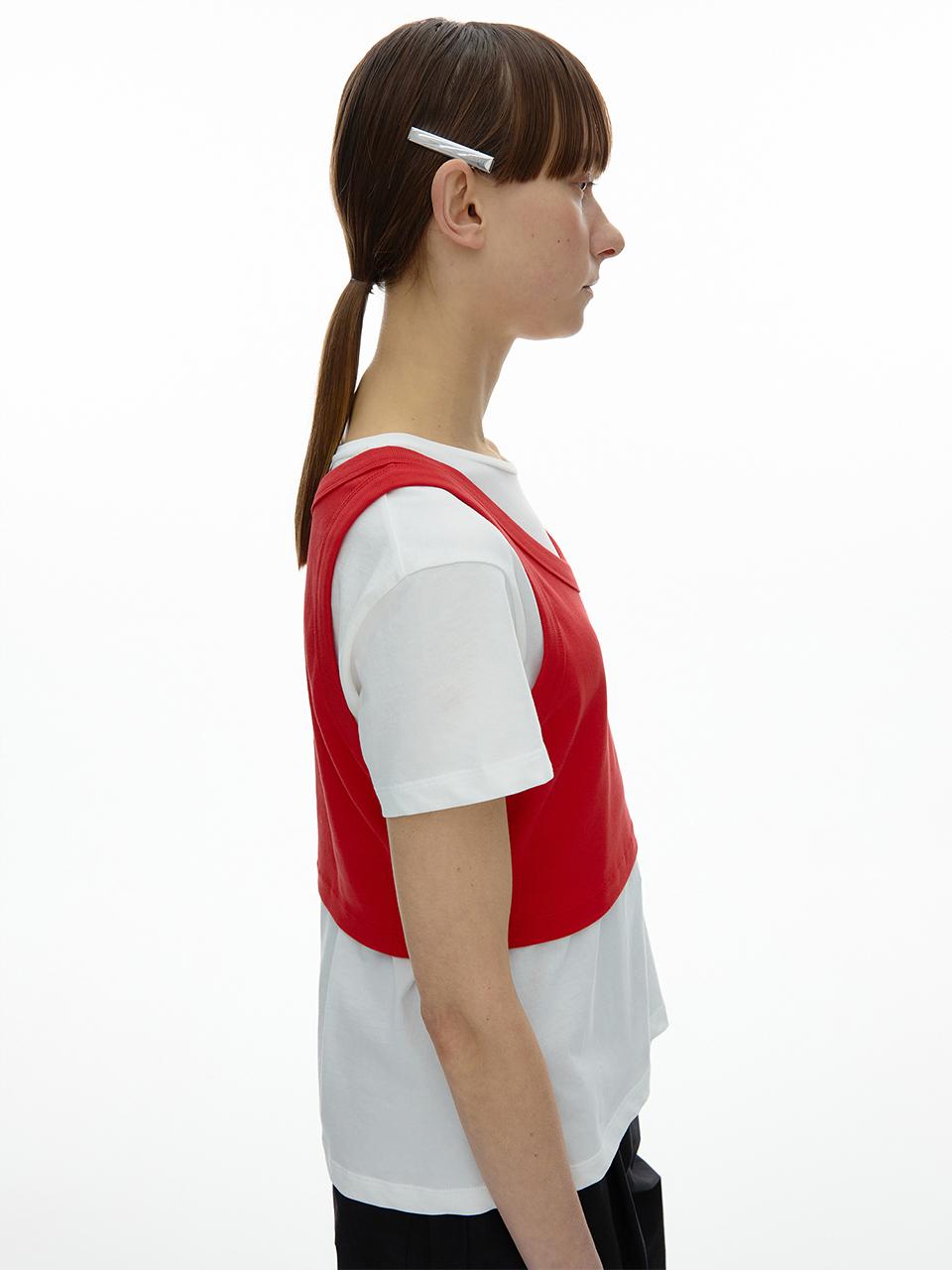 septim LAYERED SLEEVELESS_RED