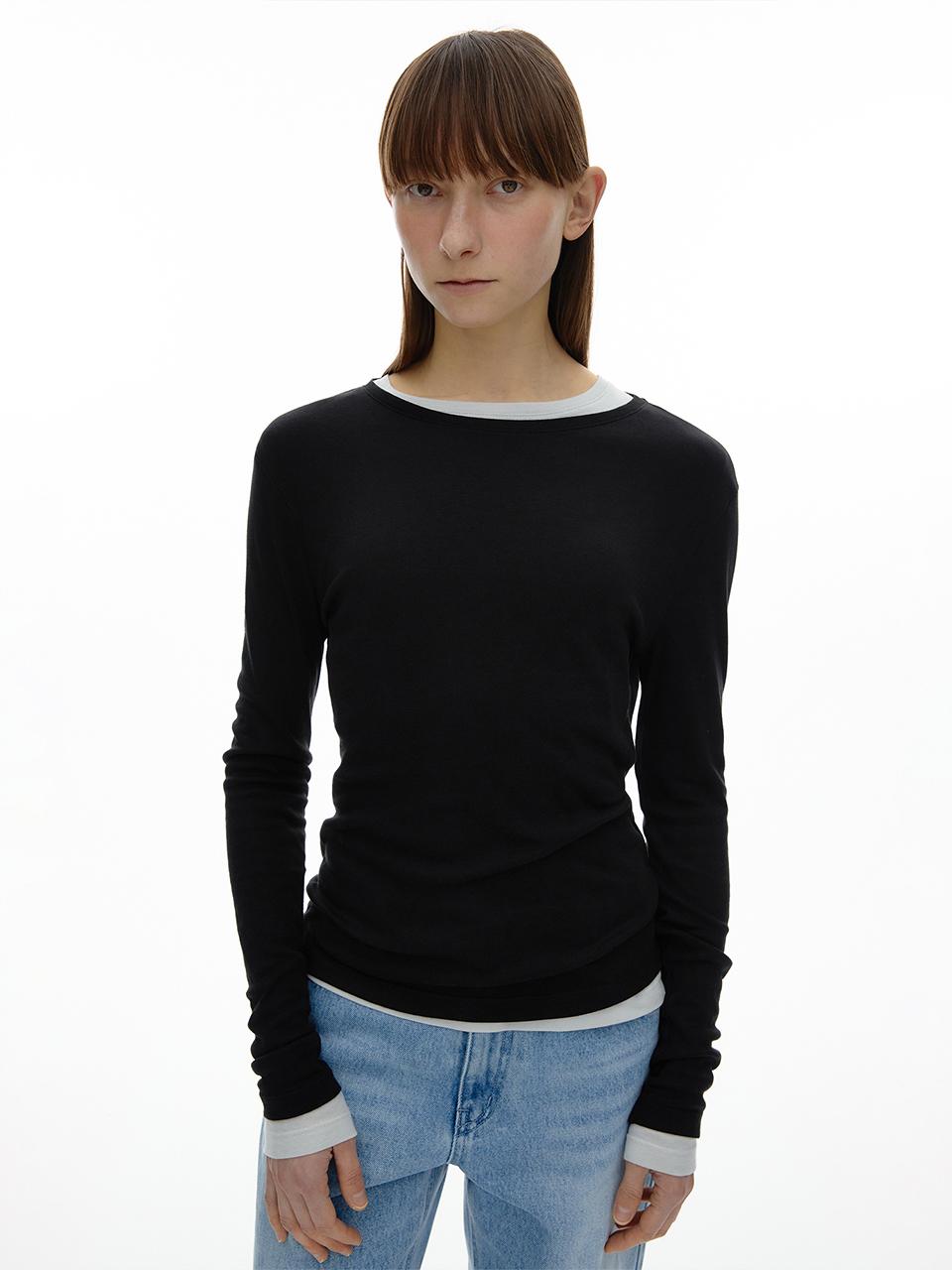 septim TENCEL LONG SLEEVE T SHIRT_BLACK