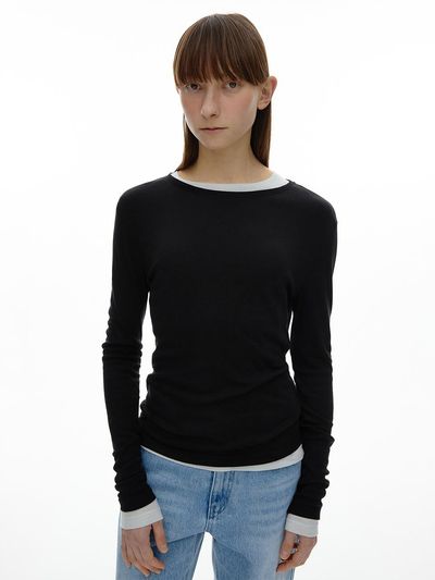 septim TENCEL LONG SLEEVE T SHIRT_BLACK