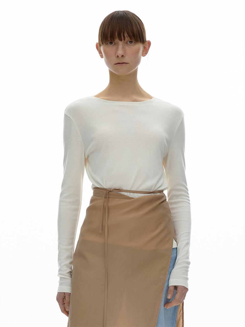 septim TENCEL LONG SLEEVE T SHIRT_IVORY