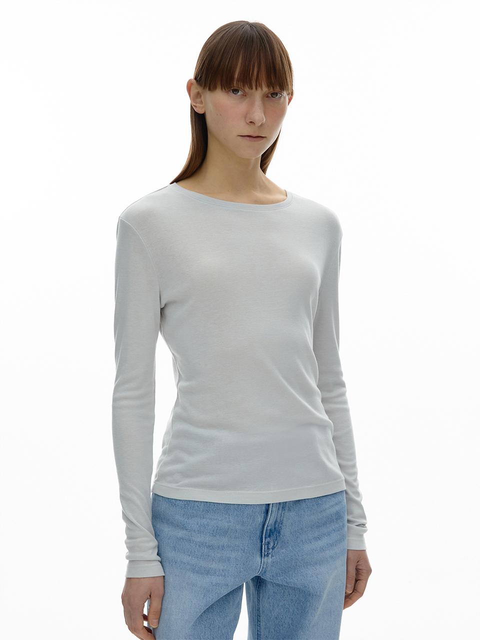 septim TENCEL LONG SLEEVE T SHIRT_LIGHT GREY