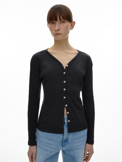 septim WASHABLE SUMMER CARDIGAN_CHARCOAL