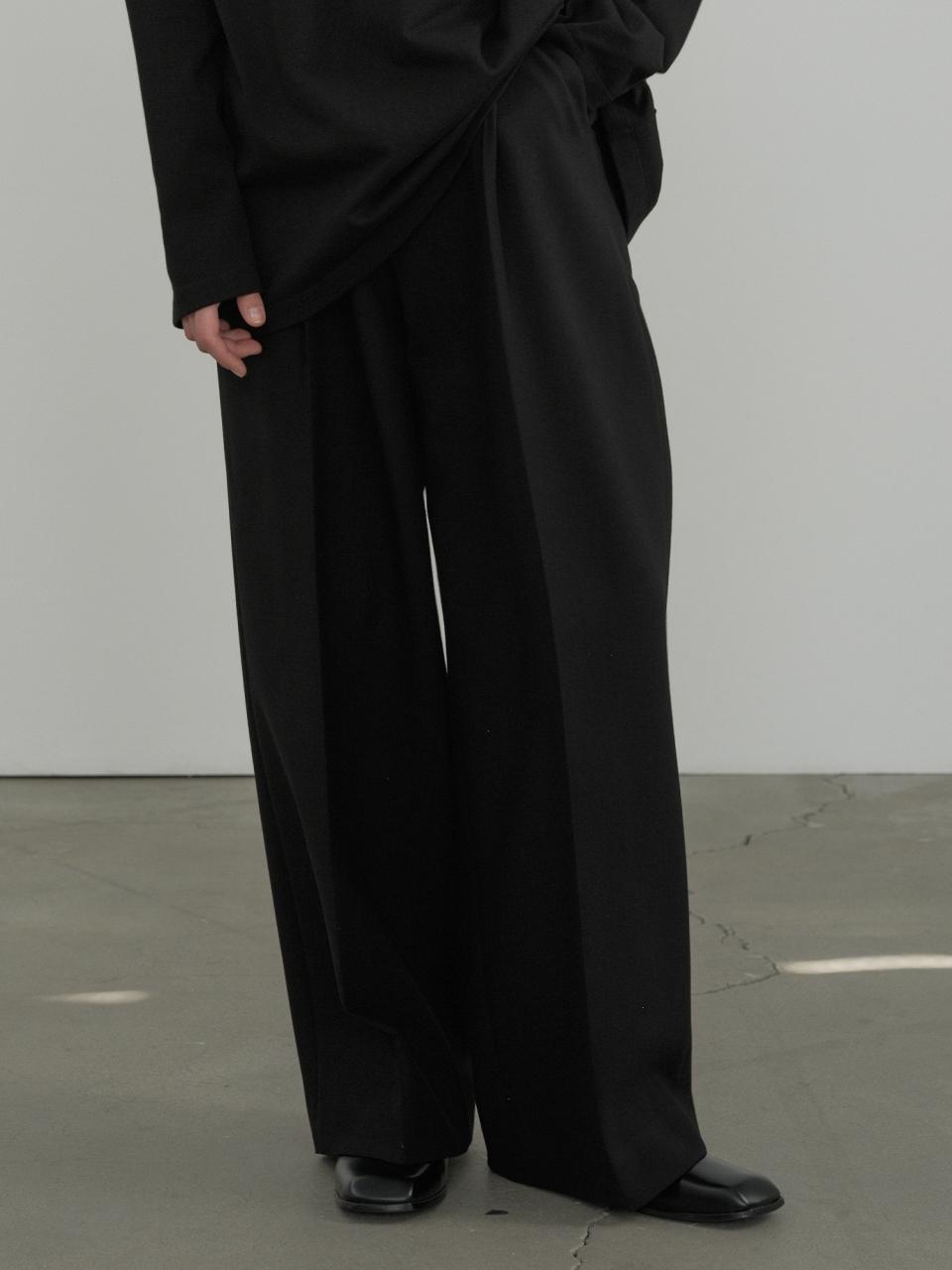 septim WOOL WIDE PANTS_BLACK