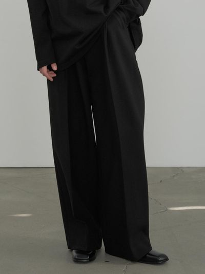 septim WOOL WIDE PANTS_BLACK