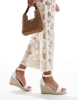 SEQWL SEQWL Amber wedge heeled espadrilles in white