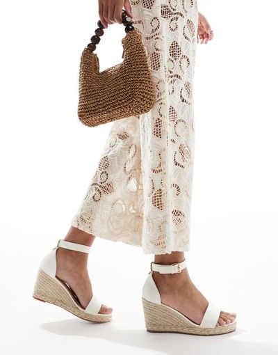 SEQWL SEQWL Amber wedge heeled espadrilles in white