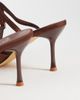 SEQWL SEQWL Bell satin bow heeled sandals in burgundy-Red - 2