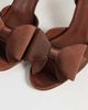 SEQWL SEQWL Bell satin bow heeled sandals in burgundy-Red - 3