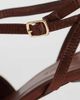 SEQWL SEQWL Bell satin bow heeled sandals in burgundy-Red - 4