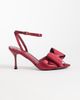 SEQWL SEQWL Bell satin bow heeled sandals in chocolate brown - 1