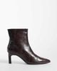 SEQWL SEQWL Benz kitten heel ankle boots in chocolate eel-Brown - 1