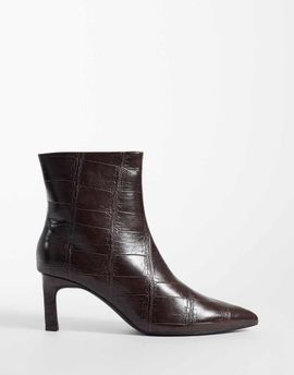 SEQWL SEQWL Benz kitten heel ankle boots in chocolate eel-Brown