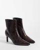 SEQWL SEQWL Benz kitten heel ankle boots in chocolate eel-Brown - 2