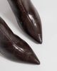 SEQWL SEQWL Benz kitten heel ankle boots in chocolate eel-Brown - 3