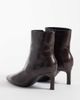 SEQWL SEQWL Benz kitten heel ankle boots in chocolate eel-Brown - 4
