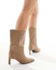 SEQWL SEQWL Benz kitten heel ankle boots in taupe-Neutral - 3