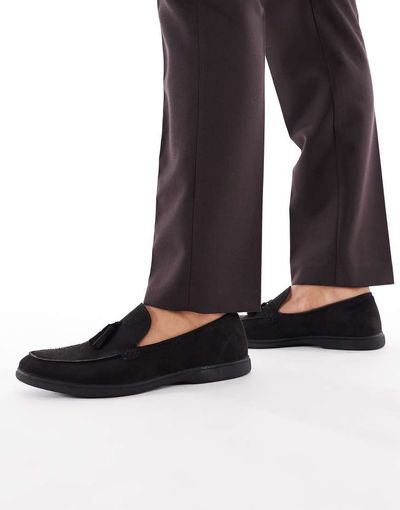 SEQWL SEQWL Berwin tassel detail loafers with contrast soles in black
