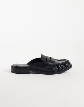 SEQWL SEQWL Cadilliac penny loafer mules in black faux leather