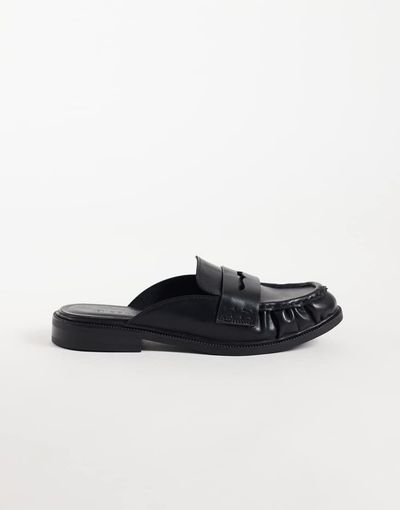 SEQWL SEQWL Cadilliac penny loafer mules in black faux leather
