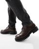 SEQWL SEQWL Calvin chunky lace up derby shoes in brown - 1