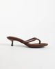 SEQWL SEQWL Capri heeled thong sandal in suedette taupe-Neutral - 1