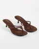 SEQWL SEQWL Capri heeled thong sandal in suedette taupe-Neutral - 3