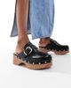 SEQWL SEQWL clog mules with buckles in black-White - 1
