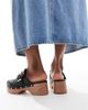 SEQWL SEQWL clog mules with buckles in black-White - 3