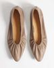 SEQWL SEQWL Costa pointed ruched ballet flats in taupe-Neutral - 2