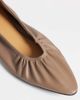 SEQWL SEQWL Costa pointed ruched ballet flats in taupe-Neutral - 3