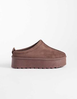 SEQWL SEQWL cozy platform mules in chocolate brown