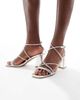 SEQWL SEQWL Dandelion strappy block heeled sandals in silver - 1