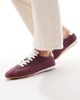 SEQWL SEQWL Drifter lace up gum sole sneakers in dark cherry-Red - 1