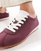 SEQWL SEQWL Drifter lace up gum sole sneakers in dark cherry-Red - 4