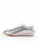 SEQWL SEQWL Drifter lace up gum sole sneakers in silver foil - 2