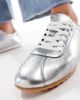 SEQWL SEQWL Drifter lace up gum sole sneakers in silver foil - 4