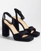 SEQWL SEQWL faux suede platform block heeled sandals in black - 2