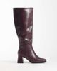 SEQWL SEQWL Fisher block heel knee boots in burgundy-Black - 1