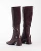 SEQWL SEQWL Fisher block heel knee boots in burgundy-Black - 2