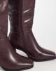 SEQWL SEQWL Fisher block heel knee boots in burgundy-Black - 3