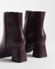 SEQWL SEQWL Fisher block heeled mid ankle boots in burgundy-Black - 4