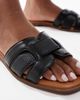 SEQWL SEQWL flat sandals in black faux leather - 3