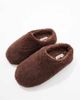 SEQWL SEQWL fluffy mule slippers in chestnut-White - 2