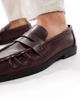 SEQWL SEQWL Hershe ruched loafers in burgundy-Red - 3