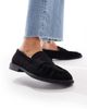 SEQWL SEQWL Hershe ruched loafers in suedette black - 1
