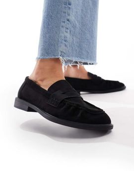 SEQWL SEQWL Hershe ruched loafers in suedette black